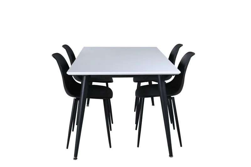 Jimmy Spisegruppe 150 cm Rektangulær med 4 Polar Stoler, Sort
