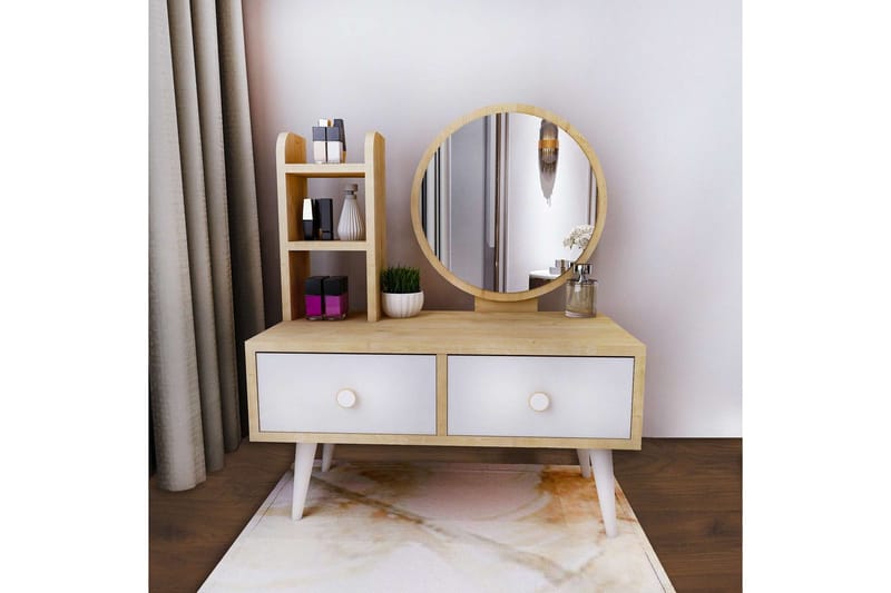 Jorvan Sminkebord 70 cm - Hvit/Blå - Møbler - Bord - Sminkebord & toalettbord