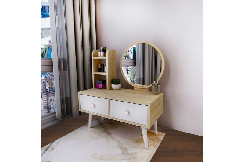 Jorvan Sminkebord 70 cm - Hvit/Blå - Møbler - Bord - Sminkebord & toalettbord