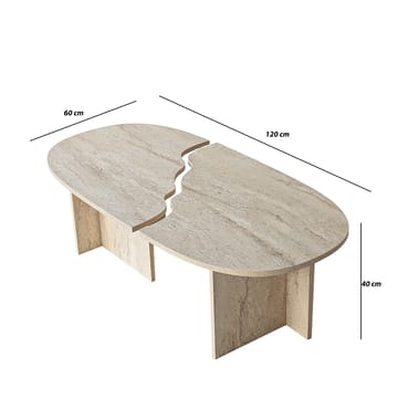 Jorvis sofabord 120 cm ovalt - Travertin - Møbler - Bord - Sofabord & salongbord