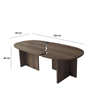 Jorvis sofabord 120 cm ovalt - Valnøtt - Møbler - Bord - Sofabord & salongbord