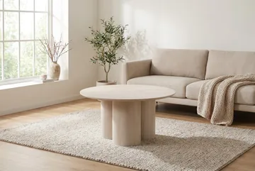 Juno sofabord rundt 85 cm - Hvitlasert - Møbler - Bord - Sofabord & salongbord