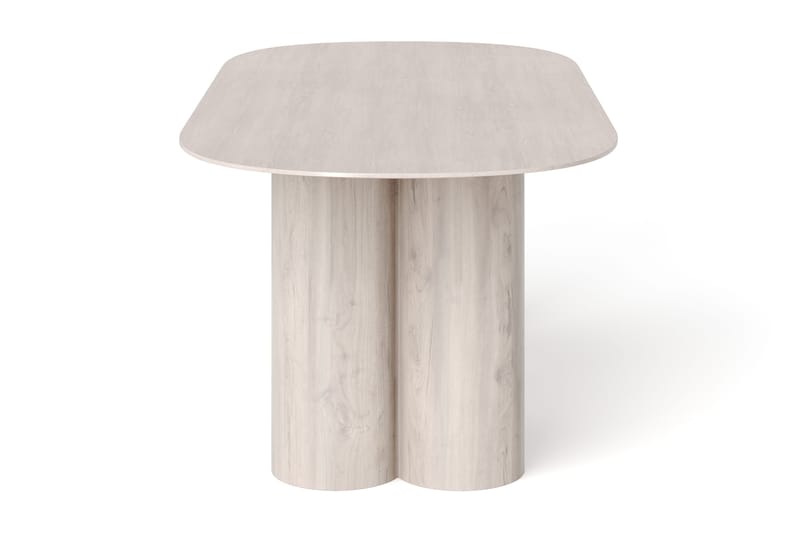Juno Spisebord Oval 220×100 cm Finér - Hvitlasert eik - Møbler - Bord - Spisebord & kjøkkenbord