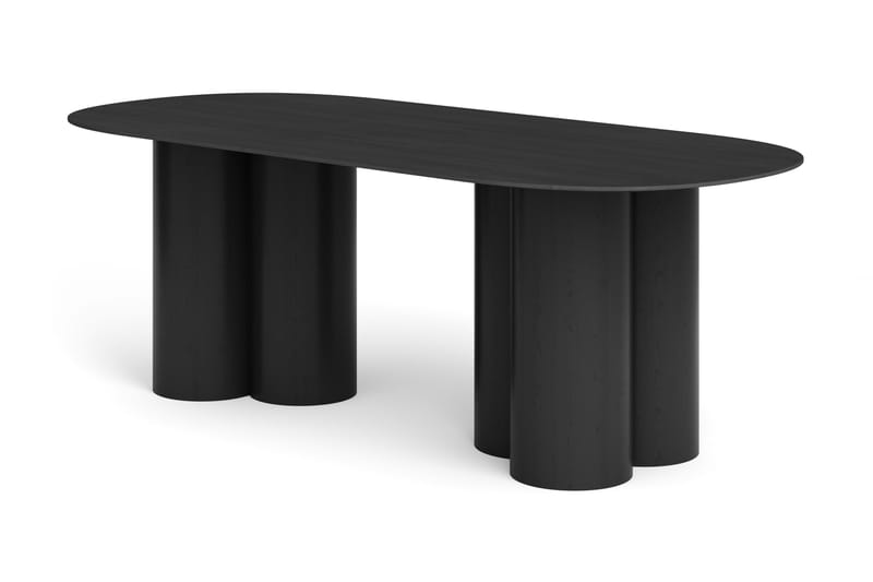 Juno Spisebord Oval 220×100 cm Finér, Svartbeiset eik