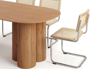Juno spisegruppe rektangulær 220 cm eik med 6 Build spisestoler - Eik - Møbler - Bord - Spisegruppe