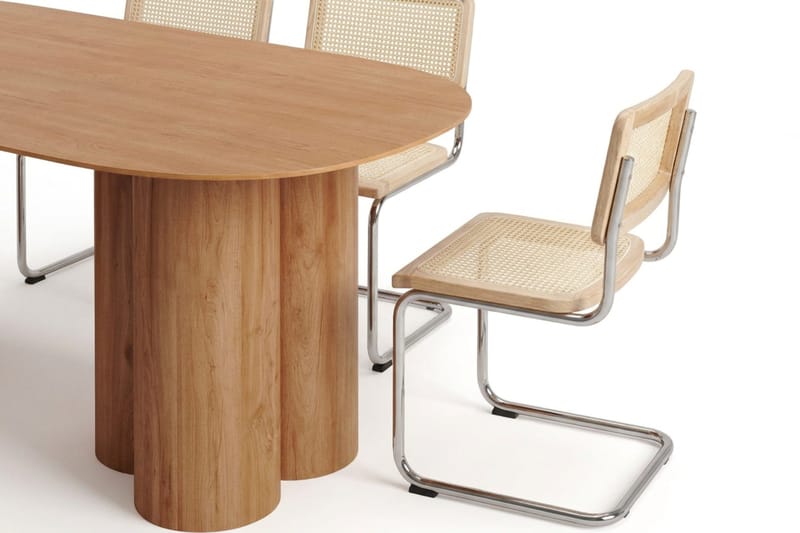 Juno spisegruppe rektangulær 220 cm eik med 6 Build spisestoler - Eik - Møbler - Bord - Spisegruppe