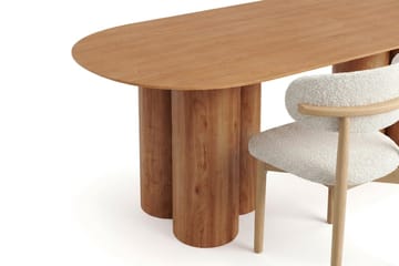 Juno spisegruppe rektangulær 220 cm eik med 6 Jaiveer spisestoler - Eik - Møbler - Bord - Spisegruppe