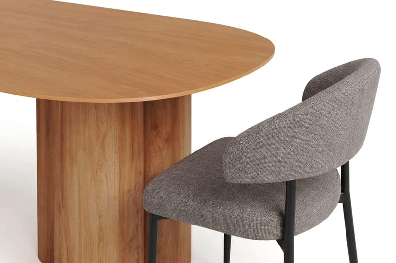 Juno spisegruppe rektangulær 220 cm eik med 6 Sawako spisestoler - Eik - Møbler - Bord - Spisegruppe