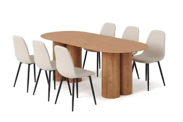 Beige/metallben svart - Mørk brun