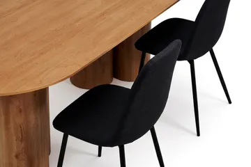 Juno spisegruppe rektangulær 220 cm eik med 8 Nibe spisestoler - Eik - Møbler - Bord - Spisegruppe