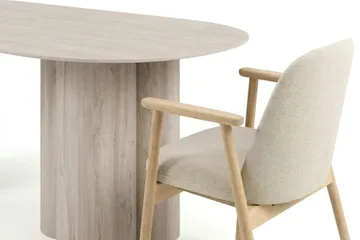 Juno spisegruppe rektangulær 220 cm hvitlasert med 6 Reciclar spisestoler - Hvitlasert - Møbler - Bord - Spisegruppe