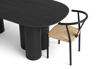Juno spisegruppe rektangulær 220 cm svart med 6 Elysia spisestoler - Møbler - Bord - Spisegruppe
