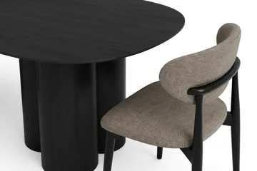 Juno spisegruppe rektangulær 220 cm svart med 8 Molly spisestoler - Svart - Møbler - Bord - Spisegruppe