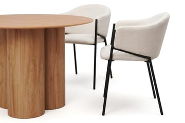 Juno spisegruppe rund 110 cm eik med 4 Filip spisestoler - Eik - Møbler - Bord - Spisegruppe