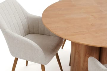 Juno spisegruppe rund 130 cm eik med 6 Filippa spisestoler - Eik - Møbler - Bord - Spisegruppe