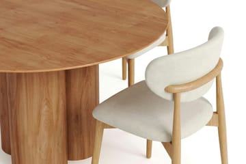 Juno spisegruppe rund 130 cm eik med 6 Molly spisestoler - Eik - Møbler - Bord - Spisegruppe