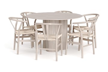 130 cm - Hvitlasert eik