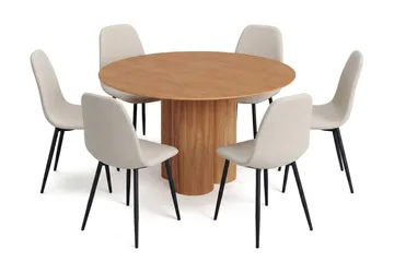 Beige/metallben svart - Mørk brun