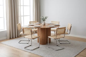 Juno spisegruppe rundt 130 cm eik med 6 Build spisestoler - Eik - Møbler - Bord - Spisegruppe