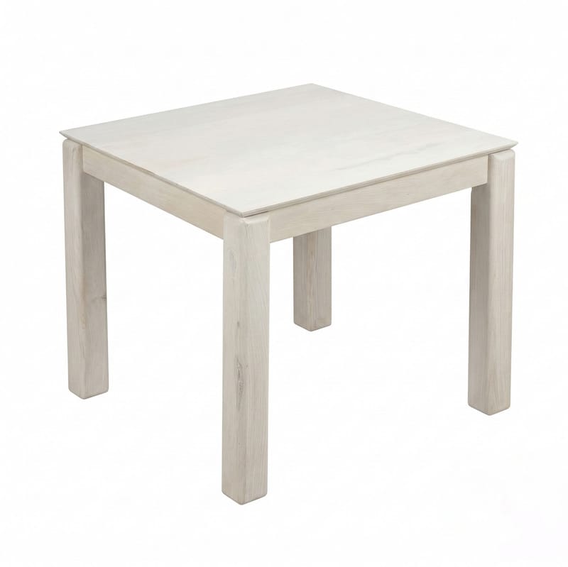 Jununa spisebord 80 cm - Lett hvitkalket - Møbler - Bord - Spisebord & kjøkkenbord