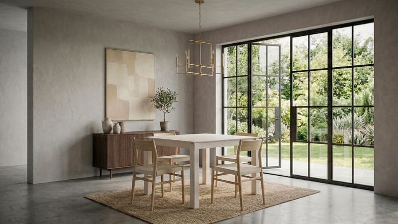 Jununa spisebord 80 cm - Lett hvitkalket - Møbler - Bord - Spisebord & kjøkkenbord