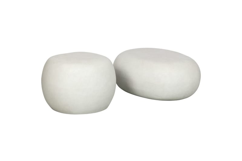 Kaffebord Pebble - Hvit, 35x50x50 cm - Møbler - Bord - Sofabord & salongbord