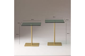 Kaffebordsett Challur Gull / Grønn - Gull / Grønn - Møbler - Bord - Sofabord & salongbord