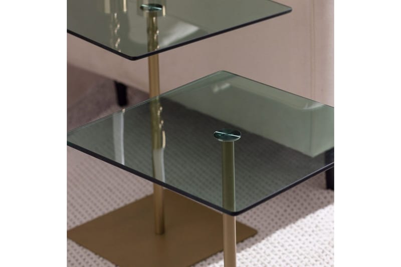 Kaffebordsett Challur Gull / Grønn - Gull / Grønn - Møbler - Bord - Sofabord & salongbord