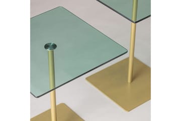 Kaffebordsett Challur Gull / Grønn - Gull / Grønn - Møbler - Bord - Sofabord & salongbord