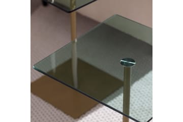 Kaffebordsett Challur Gull / Grønn - Gull / Grønn - Møbler - Bord - Sofabord & salongbord