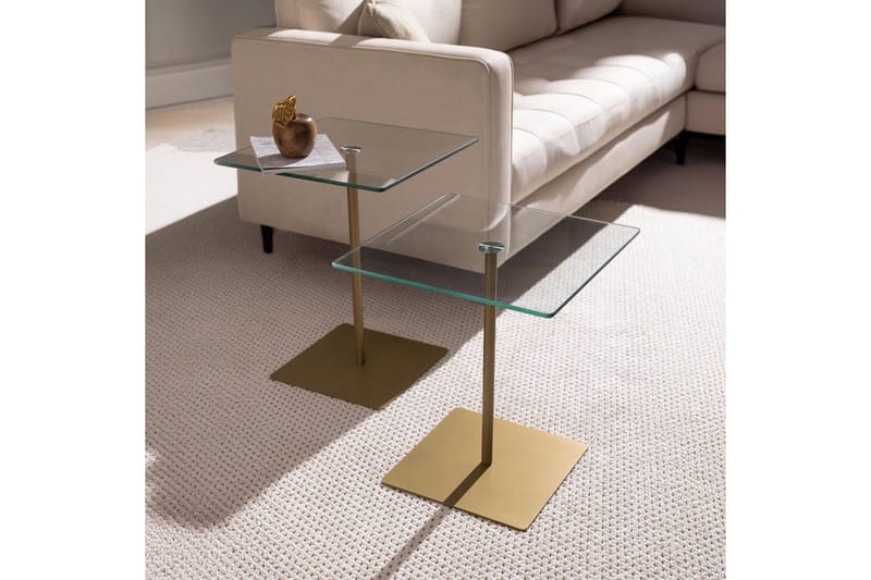 Kaffebordsett Challur Gull / Transparent - Gull / Transparent - Møbler - Bord - Sofabord & salongbord