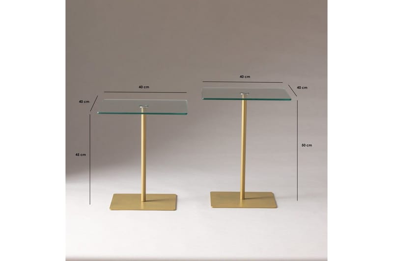 Kaffebordsett Challur Gull / Transparent - Gull / Transparent - Møbler - Bord - Sofabord & salongbord