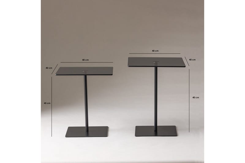 Kaffebordsett Challur Svart / Fume - Svart - Møbler - Bord - Sofabord & salongbord