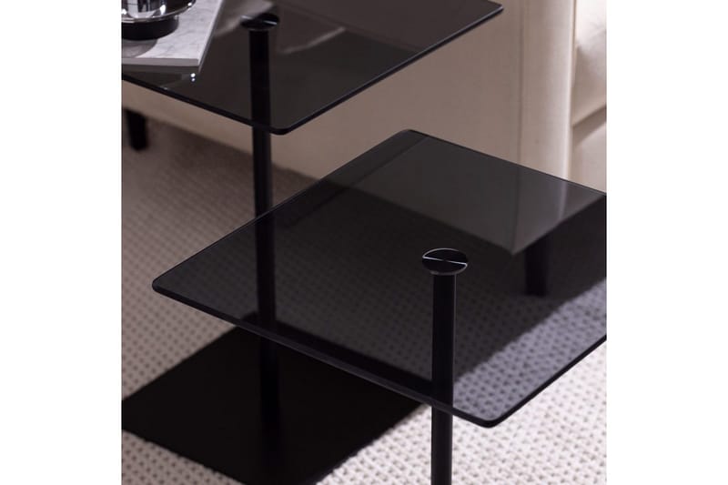 Kaffebordsett Challur Svart / Fume - Svart - Møbler - Bord - Sofabord & salongbord