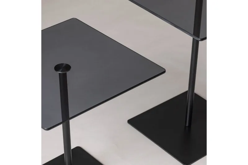 Kaffebordsett Challur Svart / Fume - Svart - Møbler - Bord - Sofabord & salongbord