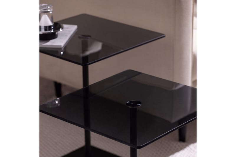 Kaffebordsett Challur Svart / Fume - Svart - Møbler - Bord - Sofabord & salongbord