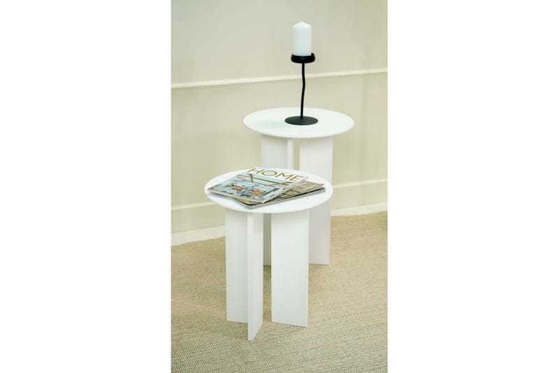 Kaffebordsett Glenure Hvit - Hvit - Møbler - Bord - Sofabord & salongbord