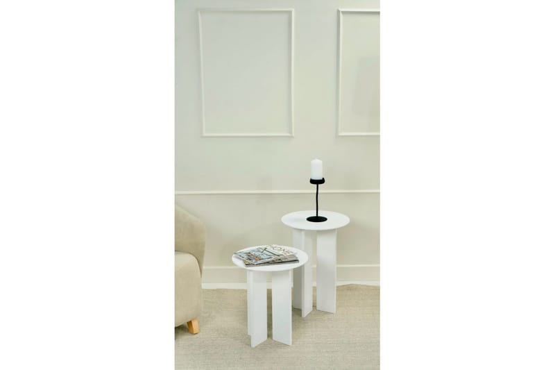 Kaffebordsett Glenure Hvit - Hvit - Møbler - Bord - Sofabord & salongbord