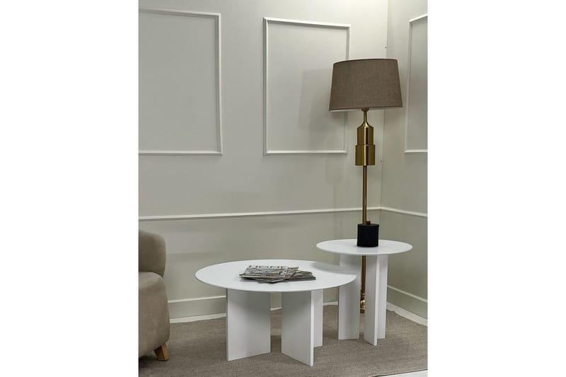 Kaffebordsett Glenure Hvit - Hvit - Møbler - Bord - Sofabord & salongbord