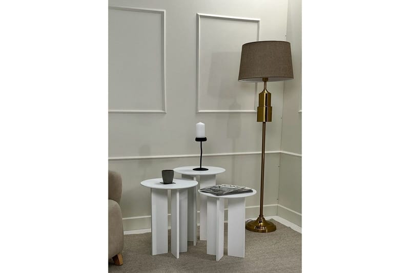 Kaffebordsett Glenure Hvit - Hvit - Møbler - Bord - Sofabord & salongbord