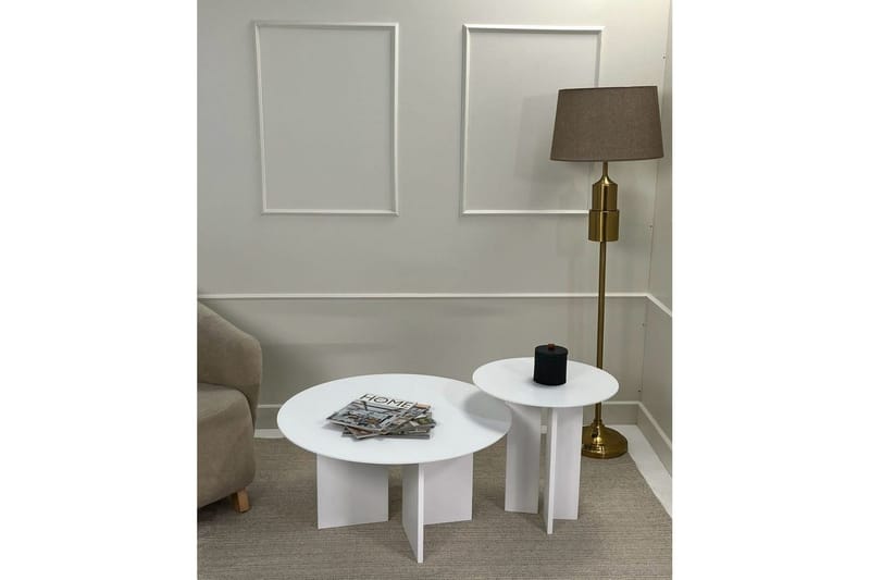 Kaffebordsett Glenure Hvit - Hvit - Møbler - Bord - Sofabord & salongbord