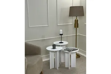 Kaffebordsett Glenure Hvit - Hvit - Møbler - Bord - Sofabord & salongbord