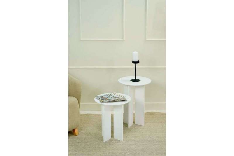 Kaffebordsett Glenure Hvit - Hvit - Møbler - Bord - Sofabord & salongbord