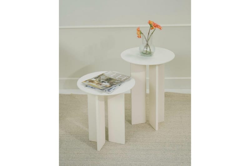 Kaffebordsett Glenure Krem - Krem - Møbler - Bord - Sofabord & salongbord