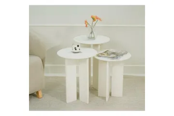 Kaffebordsett Glenure Krem - Krem - Møbler - Bord - Sofabord & salongbord