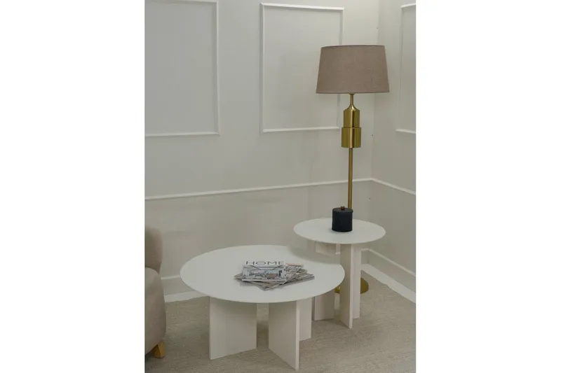 Kaffebordsett Glenure Krem - Krem - Møbler - Bord - Sofabord & salongbord