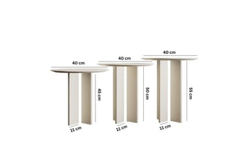 Kaffebordsett Glenure Krem - Krem - Møbler - Bord - Sofabord & salongbord