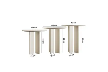 Kaffebordsett Glenure Krem - Krem - Møbler - Bord - Sofabord & salongbord