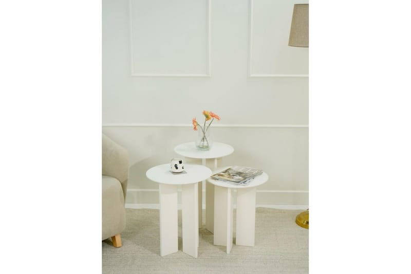 Kaffebordsett Glenure Krem - Krem - Møbler - Bord - Sofabord & salongbord