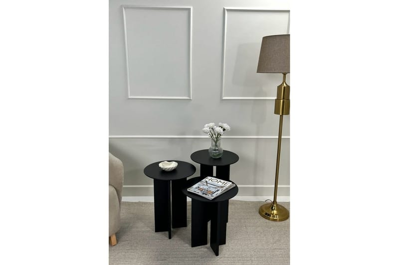 Kaffebordsett Glenure Svart - Svart - Møbler - Bord - Sofabord & salongbord